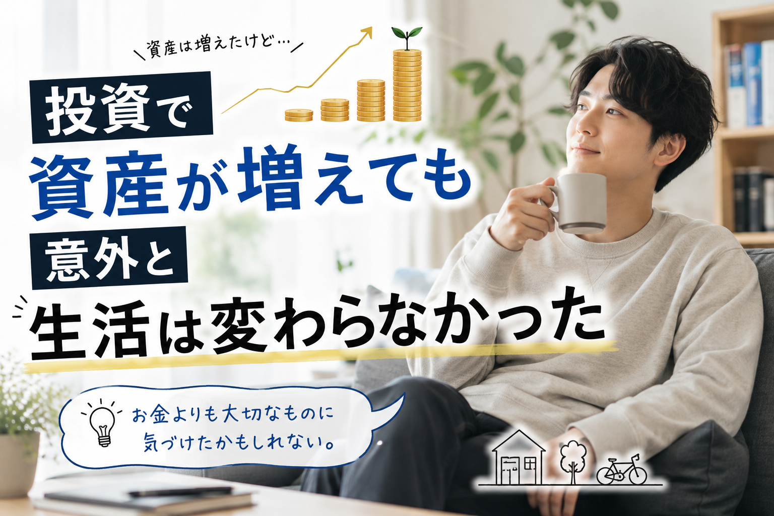 投資で資産が増えても、意外と生活は変わらなかった